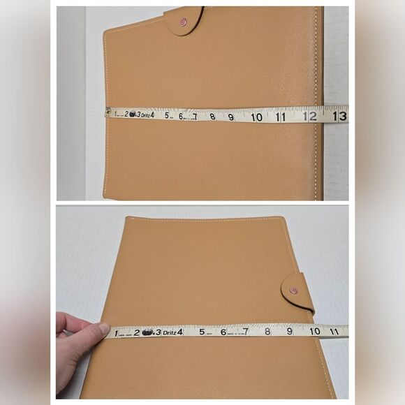 NEW Tan Leather portfolio folder With Symbol @ never used - Picture 7 of 9